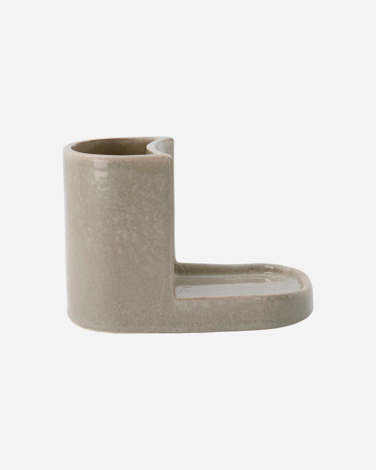 Meraki -Brush and soap holder, MKDatura, Shellish grey h: 12,7cm w:18cm